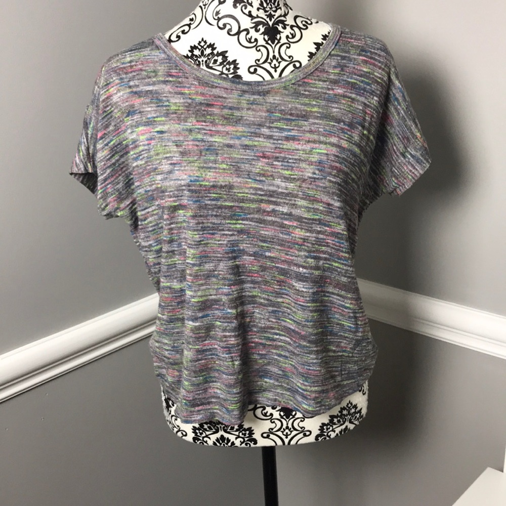 Stranded girls crop sweater tee L